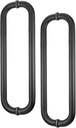 uxcell 2 Pcs Shower Door Pull, 16" Hole Center Back to Back Glass Door Handle 304 Stainless Steel Tubular Door Knob Fit for 1/4" to 9/16" Thickness Glass, Black