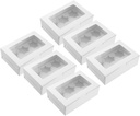 Cupcake Boxes Set of 6 Window Bakery Boxes with Strong Inserts for Pastry