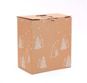 Pack of 2 Boxes for 6 Bottles Brown with Christmas Print, Stackable Cardboard Lot Box for Bread Bins, Dimensions cm (L x W x H): 33 x 17.7 x 36.5 (AMA720)