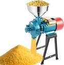 1500W Electric Grain Mill Grinder with Funnel, Adjustable Output Thickness 110V Commercial & Home Corn Grinder Machine for Rice, Cereals, Spices, Red Beans Feed Mill (Dry Food)