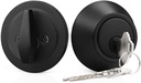 Probrico Single Cylinder Deadbolts Flat Black, Keyway Keys Handleset, 3 Keys Interior& Exterior Door Hardware (for Entrance Lock and Front Gate), 1 Pack