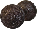 Pair of Rice Door Knobs Solid Brass with Bronze Finish Blowout Sale