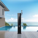 Axonl Solar Outdoor Shower 5.3 Gallon Solar Shower with Shower Head & Foot Shower Tap for Garden Backyard Poolside Beach Pool Spa Backyard Beach, Black 5.3 Gallon