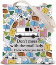 ZJXHPO Mail Carrier Thank You Gift Don't Mess With The Mail Lady Tote Bag Postal Worker Reusable Grocery Shopping Bag