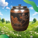 33 Lbs Rice Dispenser, Rice Storage Container with Airtight Lid, Ceramic Ceramics Rice Jar Large Grain Dispenser, Kitchen & Pantry Organization for Rice, Soybeans, Corn, Oatmeal