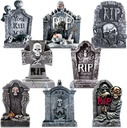 Blulu 8 Pieces Tombstone Yard Sign Halloween Sign Decoration with Stakes Waterproof Gravestone Halloween Yard Sign Corrugated Plastic Halloween Outdoor Decoration for Halloween Party, Garden
