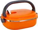 ZJchao Thermal Lunch Box for Hot Food, Stainless Steel Insulated Portable Lunch Warmer Box Orange Food Heater (Single Layer)