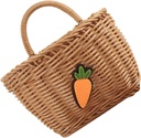Hanging Vegetable Basket with Carrot Pattern Woven Kitchen Storage Basket for Wall Mount Lightweight Natural Ventilation Organizer for Fruits Seasoning and Veggies for Home and