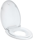 Toddler Toilet Seat – White Elongated Toilet Seat with Toddler Seat, Quick-Release & Slow-Close Hinges, Child & Adult Friendly, Fits 19-Inch Elongated Toilets, Perfect for Family Bathroom Training