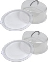 Generic SOL MAR Sure Fresh Reusable Plastic Cake Container with Lid Pack of 2- Protect and Transport Delicious Creations, Freezer Safe Food 12x4.75 in. Bonus of Gesrwte, Clear