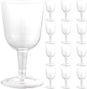 LUOZZY 48pcs Plastic Goblet Clear Wine Cup Detachable Bottom Wine Cup Reusable Cocktail Cup for Home Bar Restaurant