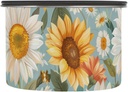 ALAZA Sunflower Daisy Flower Airtight Coffee Bean Canister 17oz Food Storage Containers with Lids For Gournd, Tea, Sugar, Flour, Rice, Cereal, Candy Cookie Jar