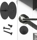 Door Hole Cover Plate, Deadbolt Cover Plate, Door Knob Hole Cover with 1 Inch and 1.5 Inch Connecting Screws, 2-5/8" Diameter, Repair Locks and Doors Hole for Home Security (Black)
