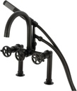 Kingston Brass AE8100CG Fuller 7-Inch Deck Mount Clawfoot Tub Faucet, Matte Black