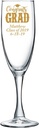 Personalized Color Printed Champagne Flute - Congrats Grad - Gold - 12 pack