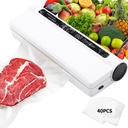 Vacuum Sealer, 75KPA Strong Suction, Dry/Wet Modes vacuum sealer for food, 210mm extended seal, 40 Vacuum Sealed Bags, Digital Countdown Timer, Compact Lightweight, Ideal for Home Kitchen Use