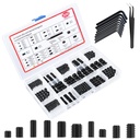 500 Pcs 25 Size Black Set Screw Assortment Kit, Alloy Steel Set Screws for Bathroom Fixtures Door Handles (M3-M8, 1/8"-40 to 5/16"-18)