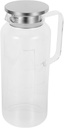 Glass Cold Water Pitcher Measurement Markings Capacity Beverage Jug for Iced Tea Juices and Refreshing Drinks Heat Resistant Glass Design