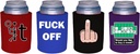 Funny F*ck Thick Foam Old School Can Coolie Designs 4 Pack