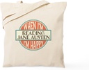 CafePress Jane Austen Fan Gift Tote Bag Natural Canvas Tote Bag, Reusable Shopping Bag