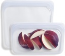 Stasher Premium Silicone Reusable Food Storage Bags, 2-Pack, Clear, Multi-Use Food Storage Bags, Lunch Bag, Travel Containers, BPA Free, Leak-free, Dishwasher-Safe, Eco-friendly
