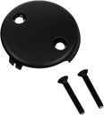 Black Bathtub Overflow Drain Cover 3-1/8" Two Hole Bathtub Drain Overflow Cover with Screw Overflowe Face Plate Bathtubs Overflows Gasket Drains Overflows Covers for Most Standard Bath Tub Drains