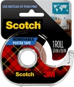 Scotch-Mount Removable Poster Tape, 3/4" x 150" (12.5 ft), Clear, Comes with Convenient Dispenser, Double-Sided Adhesive Bonds on Contact, Mounts Posters, Photos, Cards & Other Items (109S)
