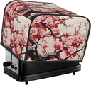 4 Slice Toaster Cover with Two Pockets for Storing knife Super Soft Appliance Cover Japanese Floral Cherry Blossom Dust Cover for Kitchen Small Oven Cover Kitchen Bread Machine Protector Cover