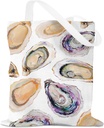Ocean Sea Oyster Shells Jellyfish Starfish Beach Canvas Tote Bag for Women Girls Trip Reusable Grocery Bags