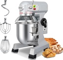 10 QT Dough Mixer, Food Commercial Industrial Grade Stand Mixer with Stainless Steel Bowl and 3 Types of Mixing Tools, Built for Professional Baking: Effortlessly Handles Large Recipes