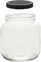 North Mountain Supply 1/2 Gallon Glass Jar Wide Mouth with Black Plastic Lid - USDA, BPA-Free, Made in the USA - for Fermenting, Storing, Canning, and Much More!