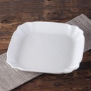 Dinnerware Set, Ceramics Dinner Sets Pure White Ceramic Baking Tray Rectangular Deep Dish Oven Tableware Rice Dish Baked Cheese Western Dish 10 Inch