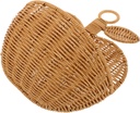 Alipis Handwoven Apple-Shaped Wall Hanging Basket Decorative Rattan Storage Organizer for Fruits Small Wicker Fruit Holder for Home Decor and Kitchen Storage