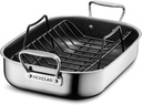 HexClad Hybrid Nonstick Small Roasting Pan with Rack, Dishwasher-Friendly, Oven-Safe Up to 900°F, Compatible with All Cooktops