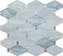 DICOFUN 10-Sheet Grey Marble Long Octagon Peel and Stick Backsplash, Faxu Stone PVC Mixed Metal Silver Stick on Wall Tiles Kitchen Backsplash