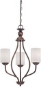 Millennium 3053-RBZ Transitional Three Light Chandelier from Lansing Collection in Bronze/Dark Finish