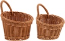 Alipis 2pcs Wall Hanging Garlic and Ginger Storage Basket Woven Vegetable Organizer for Kitchen Sturdy Imitation Rattan Baskets for Fresh Herbs and Spices Space-Saving Wall Storage