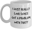 funny Fox coffee mug gifts for women, animal lover teacup for men, for fox sake, fox travel mug, cut fox drinkware