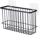 PRETYZOOM Wall Mounted Iron Storage Basket Black Metal Hanging Basket for Kitchen and Bathroom Organization 12 x 6 Sturdy Storage Solution for Home Use Easy to Install