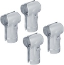 4 Pack 2" (1-7/8" OD) End Rail Clamp T Pipe Clamps Connector, 2 Way Connector for Chain Link Fence, 5/32" Thick
