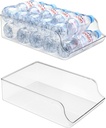 Puricon 2 Pack 16.9 oz Water Bottle Dispenser Organizer for Refrigerator Plastic Container Storage Bin for Fridge Freezer Pantry Kitchen