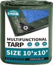 TARPAL 10x10 Feet Green Tarp Waterproof 6mil Small tarps Multipurpose Protective Cover All Purpose Poly Tarps Cover for Firewood Outdoor Furniture etc