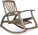 Christopher Knight Home Alva Outdoor Acacia Wood Rocking Chair with Footrest, Gray Finish