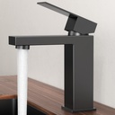 KES Black Bathroom Faucet Single Hole Bathroom Sink Faucet Single Handle Lavatory Vanity Sink Stainless Steel cUPC Certified Matte Black, L3156ALFF12-BK