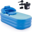 CO-Z Inflatable Adult Bath Tub, Free-Standing Blow Up Bathtub with Foldable Portable Feature for Adult Spa with Electric Air Pump (High-Density PVC)