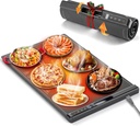 Warming Mat for Food, Electric Warming Tray, Silicone Food Warming Mat with 7 Temperature Levels & 1-4H Timer, Auto Shut-Off, Rollable & Portable, 23.62"*14.96" Food Warmers for Parties, Buffet, Gray