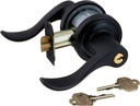 Baldwin 5255.RENT Wave Style Right Hand Keyed Entry Door Lever Set with Classic Rosette, Distressed Oil Rubbed Bronze