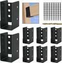 Concealed Joist Hanger 8PCS,2"x4" Outdoor Concealed-Flange Joist Bracket,2"x4" Railing Brackets,Q235B Steel Powder-Coated Joist Hanger Fit for Beam,Swing, Handrail,Fence