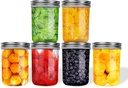 16 oz Wide Mouth Mason Jars, 6 Piece Glass Clear Mason Jar Canning Jars with Lids for Pickling Fermenting Storing Home Decor Salad Jars Overnight Oats Fruit Preserves Jam Food Storage DIY Projects