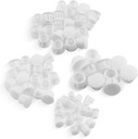 200pcs 4 Sizes Assorted Plastic Hole Plugs, Flush Type Plastic Plugs for Hole, Snap in Locking Hole Tube, 1/4 Inch, 5/16 Inch, 3/8 Inch, 1/2 Inch Furniture Post Pipe Insert End Caps (White)